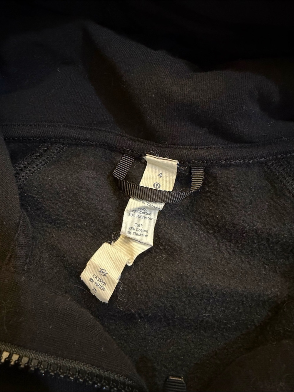 Lululemon Black Zip-Up Hooded Sweatshirt - Picture 2 of 3